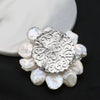Wholesale Women's Light Luxury Natural Pearl Baroque Flower Handmade Electroplated Brooch