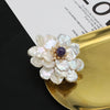 Wholesale Women's Light Luxury Natural Pearl Baroque Flower Handmade Electroplated Brooch