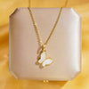 Wholesale Women's Light Luxury Natural Shell Butterfly Titanium Steel Clavicle Chain With Real Gold Electroplated Copper Pendant Animal Pattern