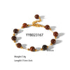 Wholesale Women's Light Luxury Natural Stone Bracelet With Geometric Pattern And Electroplating Treatment