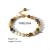 Wholesale Women's Light Luxury Natural Stone Bracelet With Geometric Pattern And Electroplating Treatment