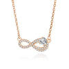 Wholesale Women's Light Luxury Necklace S925 Silver Unlimited Symbol Pendant With Diamond Cross Chain Geometric Style