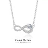 Wholesale Women's Light Luxury Necklace S925 Silver Unlimited Symbol Pendant With Diamond Cross Chain Geometric Style