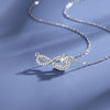 Wholesale Women's Light Luxury Necklace S925 Silver Unlimited Symbol Pendant With Diamond Cross Chain Geometric Style