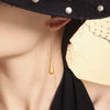 Wholesale Women's Light Luxury Niche Design Hot Water Drop Tassel Earrings In Stainless Steel With Geometric Pattern And Electroplating Treatment