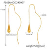 Wholesale Women's Light Luxury Niche Design Hot Water Drop Tassel Earrings In Stainless Steel With Geometric Pattern And Electroplating Treatment