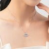 Wholesale Women's Light Luxury Niche Design S925 Sterling Silver Hollow Devil's Eye Microinlay Bracelet Necklace Ring