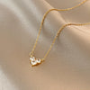 Wholesale Women's Light Luxury Niche Design Titanium Steel Heart Shaped Clavicle Chain Necklace Summer Non Fading