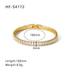 Wholesale Women's Light Luxury Niche Jewelry Titanium Steel 18K Gold Plated Full Diamond Zircon Bracelet With Geometric Design