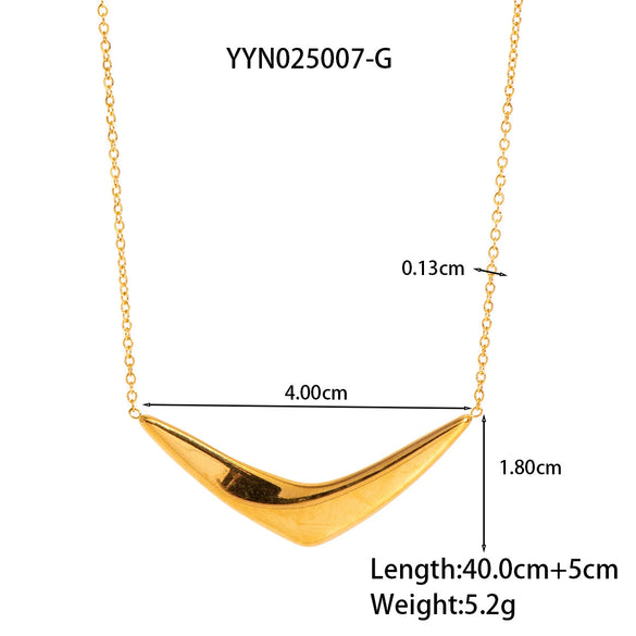 Wholesale Women's Light Luxury Niche Simple High End Versatile V Shaped Stainless Steel Necklace With Pvd Furnace Vacuum Real Gold Plating