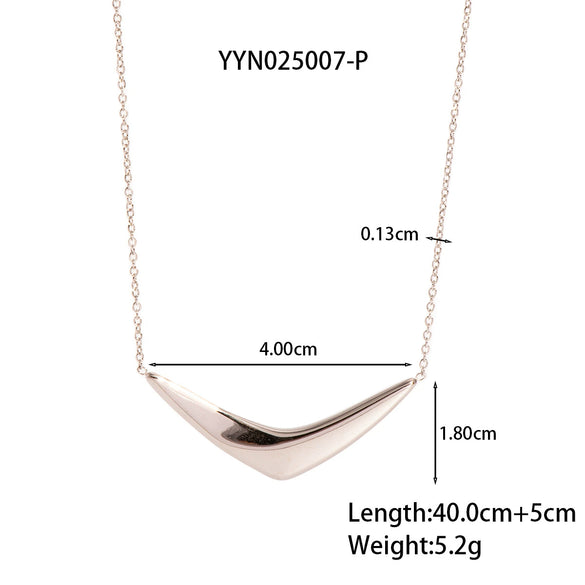 Wholesale Women's Light Luxury Niche Simple High End Versatile V Shaped Stainless Steel Necklace With Pvd Furnace Vacuum Real Gold Plating