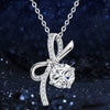 Wholesale Women's Light Luxury Niche Zircon Clavicle Chain S925 Sterling Silver Bow Geometric Electroplated Necklace