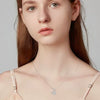 Wholesale Women's Light Luxury Niche Zircon Clavicle Chain S925 Sterling Silver Bow Geometric Electroplated Necklace