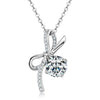Wholesale Women's Light Luxury Niche Zircon Clavicle Chain S925 Sterling Silver Bow Geometric Electroplated Necklace