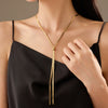 Wholesale Women's Light Luxury Pullout Long Necklace With Snake Bone Chain Stainless Steel Electroplated