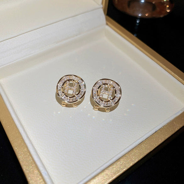 Wholesale Women's Light Luxury Real Gold Electroplated Silver Needle Pearl Zircon Letter Earrings