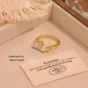 Wholesale Women's Light Luxury Real Gold Plated Copper Heart Shape Star And Moon Open Ring Jewelry