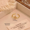 Wholesale Women's Light Luxury Real Gold Plated Copper Heart Shape Star And Moon Open Ring Jewelry
