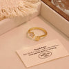 Wholesale Women's Light Luxury Real Gold Plated Copper Heart Shape Star And Moon Open Ring Jewelry