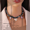 Wholesale Women's Light Luxury Real Gold Plated Handmade Flower Heart Scarf Chain Necklace Accessories