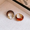 Wholesale Women's Light Luxury Resin Earrings With Geometric Heart Design And Electroplating