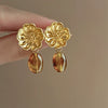 Wholesale Women's Light Luxury Resin Earrings With Geometric Heart Design And Electroplating