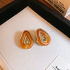 Wholesale Women's Light Luxury Resin Earrings With Geometric Heart Design And Electroplating