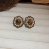 Wholesale Women's Light Luxury Resin Earrings With Geometric Heart Design And Electroplating