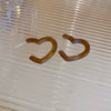 Wholesale Women's Light Luxury Resin Earrings With Geometric Heart Design And Electroplating