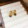 Wholesale Women's Light Luxury Resin Earrings With Geometric Heart Design And Electroplating