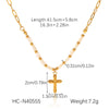 Wholesale Women's Light Luxury Retro Natural Freshwater Pearl Stainless Steel Geometric Cross Pendant Necklace With Electroplating