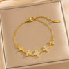 Wholesale Women's Light Luxury Rhombus Zircon Bracelet In Gold Plated Titanium Steel