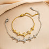 Wholesale Women's Light Luxury Rhombus Zircon Bracelet In Gold Plated Titanium Steel
