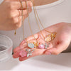 Wholesale Women's Light Luxury Rose Flower Pendant Necklace Copper Electroplating Mixed Gemstone Setting O Chain Jewelry