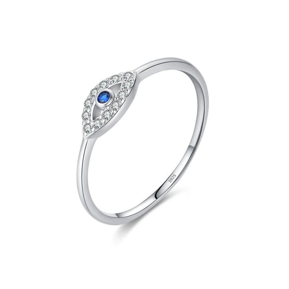 Wholesale Women's Light Luxury S925 Sterling Silver Devil's Eye Microinlay Ring And Bracelet