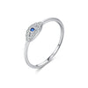 Wholesale Women's Light Luxury S925 Sterling Silver Devil's Eye Microinlay Ring And Bracelet
