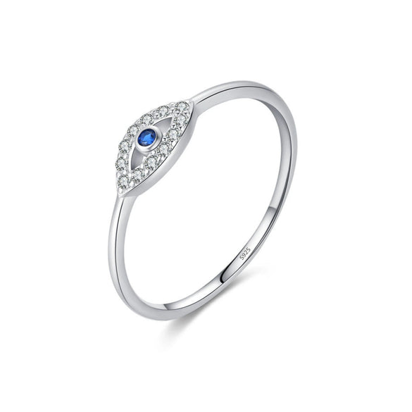 Wholesale Women's Light Luxury S925 Sterling Silver Devil's Eye Microinlay Ring And Bracelet