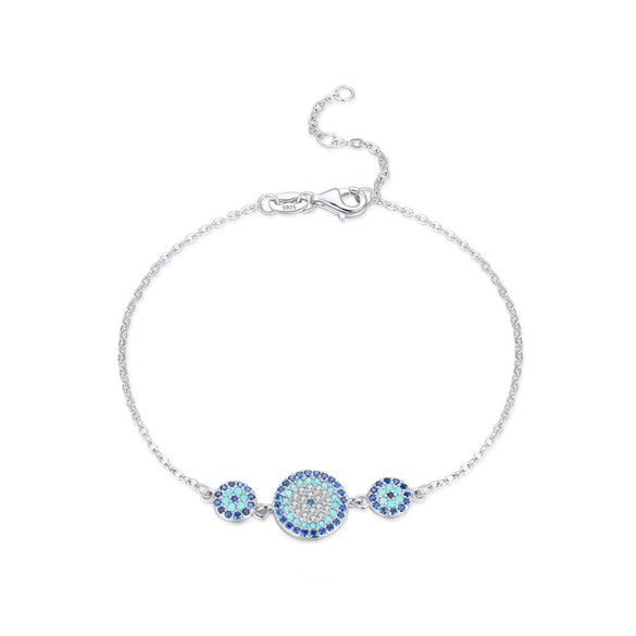 Wholesale Women's Light Luxury S925 Sterling Silver Devil's Eye Microinlay Round Diamond Bracelet