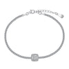 Wholesale Women's Light Luxury S925 Sterling Silver Fourleaf Clover Geometric Zircon Rai Diamond Electroplated Tennis Bracelet