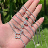 Wholesale Women's Light Luxury S925 Sterling Silver Fourleaf Clover Geometric Zircon Rai Diamond Electroplated Tennis Bracelet