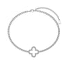 Wholesale Women's Light Luxury S925 Sterling Silver Fourleaf Clover Geometric Zircon Rai Diamond Electroplated Tennis Bracelet