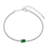 Wholesale Women's Light Luxury S925 Sterling Silver Fourleaf Clover Geometric Zircon Rai Diamond Electroplated Tennis Bracelet