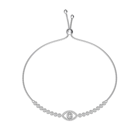 Wholesale Women's Light Luxury S925 Sterling Silver Fourleaf Clover Geometric Zircon Rai Diamond Electroplated Tennis Bracelet