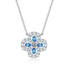 Wholesale Women's Light Luxury S925 Sterling Silver Fourleaf Clover Ochain Necklace With Pink Diamond Design