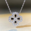 Wholesale Women's Light Luxury S925 Sterling Silver Fourleaf Clover Ochain Necklace With Pink Diamond Design