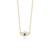 Wholesale Women's Light Luxury S925 Sterling Silver Geometric Devil's Eye Micropaved Zircon Necklace
