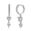 Wholesale Women's Light Luxury S925 Sterling Silver Geometric Heart Pendant Earrings