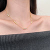 Wholesale Women's Light Luxury S925 Sterling Silver Geometric Round Zirconium Inlay Electroplated Clavicle Necklace