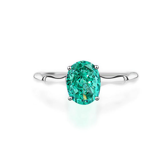 Wholesale Women's Light Luxury S925 Sterling Silver Geometric Zircon Aquamarine Ring With Diamond Design And Ice Flower Cut