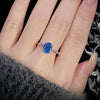 Wholesale Women's Light Luxury S925 Sterling Silver Geometric Zircon Aquamarine Ring With Diamond Design And Ice Flower Cut
